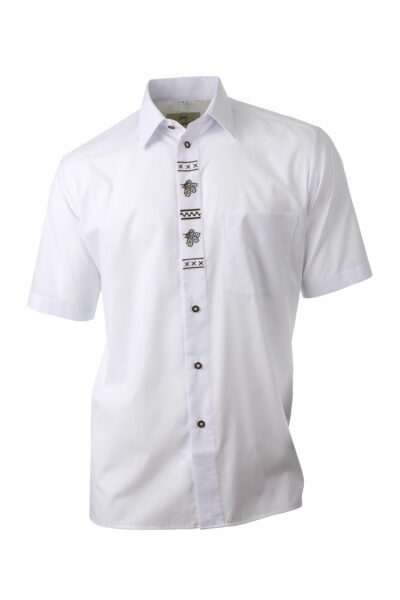Pánska biela košeľa s krátkym rukávom Trapper "Dubová vetvička"